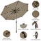 Costway 10' Solar LED Lighted Patio Market Umbrella Shade Tilt Adjustment Crank Tan/Beige/Blue/Navy/Burgundy/Gray